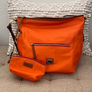 Dooney & Bourke Burnt Orange Wayfarer Nylon Tote, zip pouch.